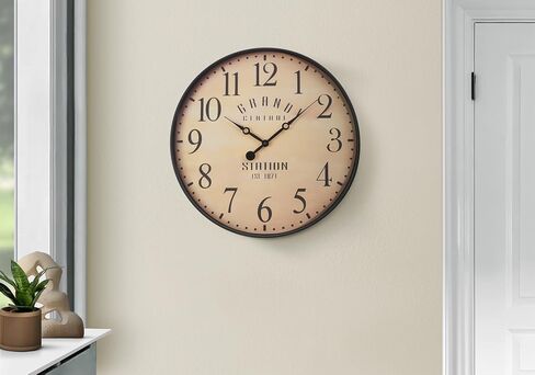 Monarch Specialities I 9053 Clocks ، 20 "مستديرة ، ساعة حائط ، بني عتيق ، انتقالي in Saudi Arabia