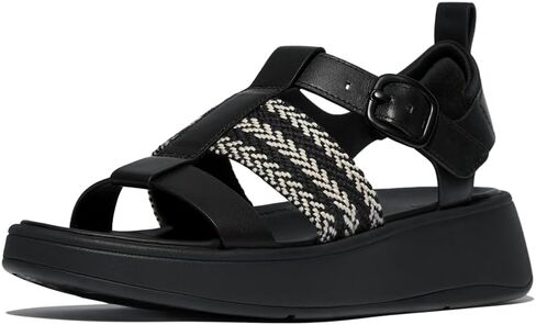 Fitflop Women F-Mode V-Weave/Leather Fisherman Sandals Wedge in Kuwait