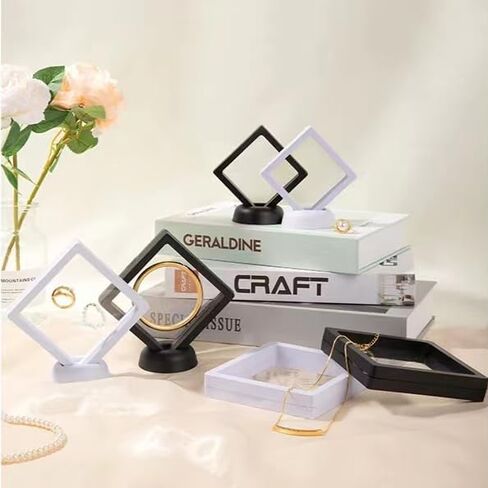 12pcs 3D Floating Frame Display Stand ، صندوق المجوهرات ، صندوق هدايا ، منظم زخرفة ، صندوق مجوهرات سفر صغير ، PE مضاد للأكسدة ، صندوق عرض معلق قابل للتكديس (متعدد الألوان ، 4.33 * 4.33) in Kuwait