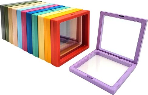 12pcs 3D Floating Frame Display Stand ، صندوق المجوهرات ، صندوق هدايا ، منظم زخرفة ، صندوق مجوهرات سفر صغير ، PE مضاد للأكسدة ، صندوق عرض معلق قابل للتكديس (متعدد الألوان ، 4.33 * 4.33) in Kuwait