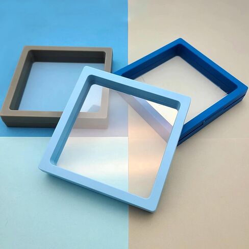 12pcs 3D Floating Frame Display Stand ، صندوق المجوهرات ، صندوق هدايا ، منظم زخرفة ، صندوق مجوهرات سفر صغير ، PE مضاد للأكسدة ، صندوق عرض معلق قابل للتكديس (متعدد الألوان ، 4.33 * 4.33) in Kuwait