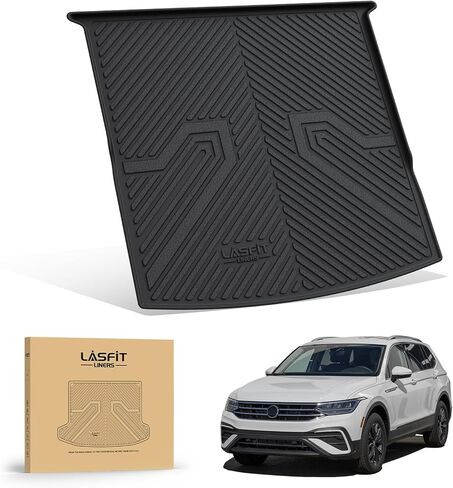 LASFIT Cargo Mat and Backrest Mat for Mazda CX-90 / CX 90 PHEV 2024 2025 7&8 Seats(Not for 6 Seats) TPE Custom Fit All Weather Trunk Mat Liner Waterproof CX90/CX90 PHEV Cargo Tray Accessories, Black in Kuwait