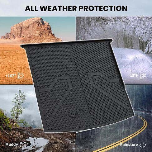 LASFIT Cargo Mat and Backrest Mat for Mazda CX-90 / CX 90 PHEV 2024 2025 7&8 Seats(Not for 6 Seats) TPE Custom Fit All Weather Trunk Mat Liner Waterproof CX90/CX90 PHEV Cargo Tray Accessories, Black in Kuwait