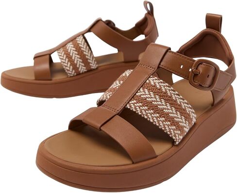 Fitflop Women F-Mode V-Weave/Leather Fisherman Sandals Wedge in Kuwait