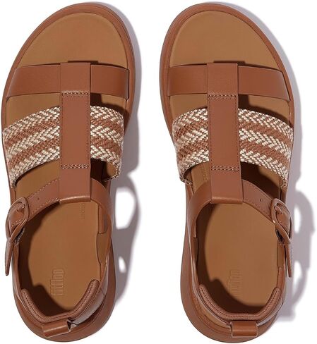 Fitflop Women F-Mode V-Weave/Leather Fisherman Sandals Wedge in Kuwait