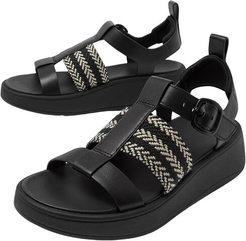 FitFlop Women's F-Mode V-Weave/Leather Fisherman Sandals Wedge in Saudi Arabia