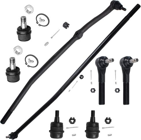 Detroit Axle - 4WD Front 8PC Kit For 1998-1999 Dodge RAM 1500 ، TIE ROD تنتهي الرابط السحب العلوي والسفلي استبدال مفاصل الكرة in Saudi Arabia