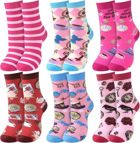 6 Pairs Cycling Socks Biking Socks for Men Women Colorful Cotton Crew Socks Bulk Novelty Bike Socks for Sports Lovers Gift Outdoor Activities Favors in Saudi Arabia
