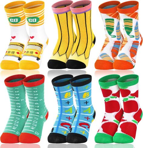 6 Pairs Cycling Socks Biking Socks for Men Women Colorful Cotton Crew Socks Bulk Novelty Bike Socks for Sports Lovers Gift Outdoor Activities Favors in Saudi Arabia