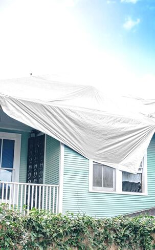 6'X16' 12 mil White Tarp Extra Heavy Duty 3 Ply Reinforced Canopy 6 oz 3 Layer (Finished Size 5'.6 x 15'.6) in Saudi Arabia
