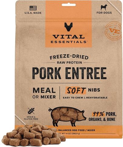 Vital Essentials Freeze Dried Raw Beef & Salmon Entree & Mixer Dog Food Soft Nibs, 14 oz in Kuwait