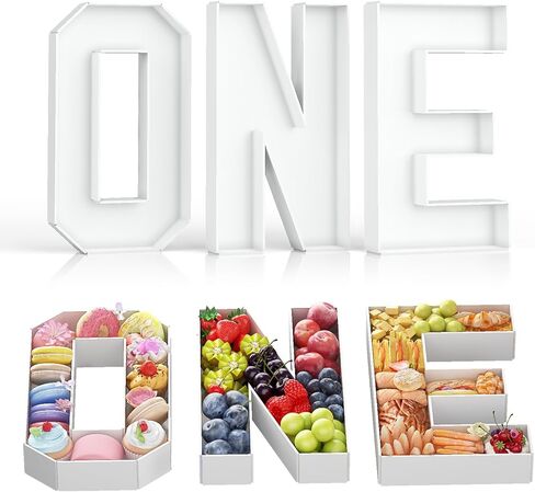 Charcuterie Letters HBD, 3 PCS 13.7" Fillable HBD Shaped Charcuterie Board Letters Paper Mache Cardboard Letters Food Trays for Snacks Cupcake Kids Birthday Party Decorations in Kuwait