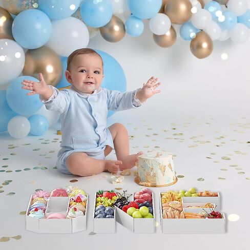 Charcuterie Letters HBD, 3 PCS 13.7" Fillable HBD Shaped Charcuterie Board Letters Paper Mache Cardboard Letters Food Trays for Snacks Cupcake Kids Birthday Party Decorations in Kuwait