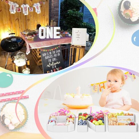 Charcuterie Letters HBD, 3 PCS 13.7" Fillable HBD Shaped Charcuterie Board Letters Paper Mache Cardboard Letters Food Trays for Snacks Cupcake Kids Birthday Party Decorations in Kuwait