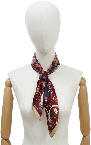 Dana Xu 100 ٪ Mulberry Silk Fashion وشاح للنساء 27 × 27 بوصة متوسطة مربعة خفيفة الوزن in Saudi Arabia