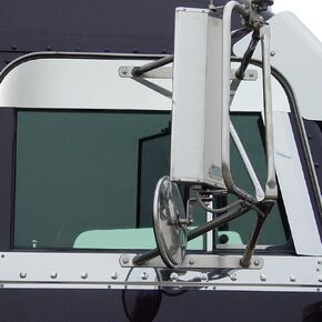 TORQUE Stainless Steel 5-Inch Drop Windows Chop Top Set for 1973-2004 Peterbilt Semi Trucks, Mirror Finish - Pair (TR3064) in Kuwait