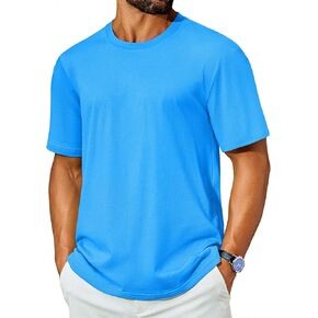 Cotrasen Men's T Shirts Cotton Short Sleeve Shirts for Men Casual Crew Neck Basic T-Shirts Summer Soft Comfort Tee Shirts in Kuwait