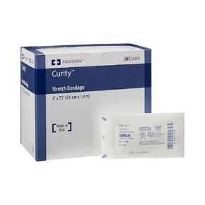 Covidien 2232 Curity Stretch Lundage ، معقم في الحقيبة الناعمة ، 3 "× 4.1 YD ، 75" مريح (حزمة من 12) in Kuwait