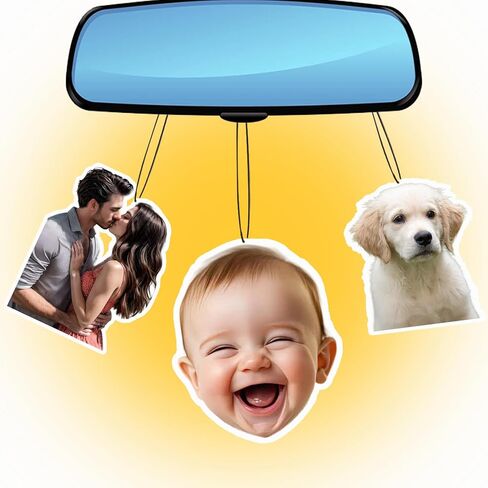 Custom Air Fresheners with Picture - Personalized Double-Sided Print Photo Air Freshener for Boy Friend Gifts, Customized Air Freshener for Car Wardrobe Bathroom Hanging Decorate Ornaments in Saudi Arabia
