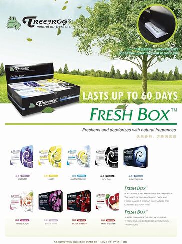 6 PK Tree Frog Squash Natural Air Gsuash ، Black ، JDM Freshener Xtreme Fresh in Kuwait