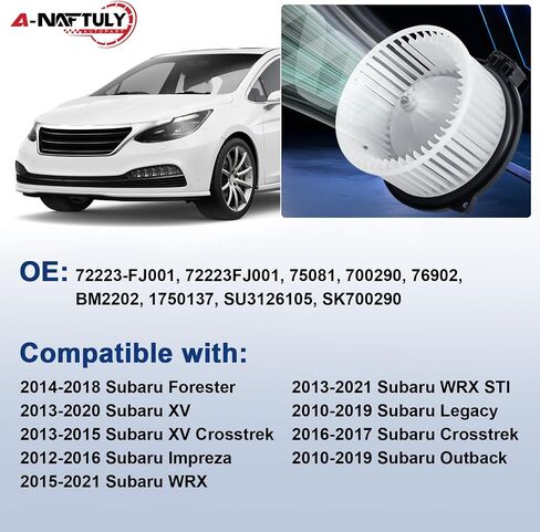AC Blower Motor Fan FITS لعام 2014-2018 Subaru Forester ، 2012-2016 Impreza ، 2016-2017 Crosstrek ، 2013-2020 XV ، WRX ، 2010-2019 Legacy ، 2010-2019 Outback ، HVAC Heater Blower ، 700290 ، 72223-FJ001 in Kuwait