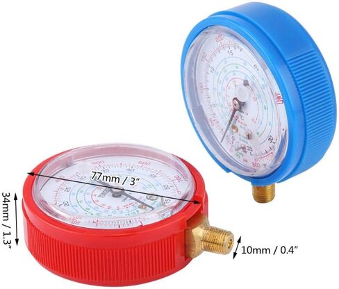 2pcs مكيف الهواء المبرد مقياس قياس الضغط العالي والمنخفض ل R410A R134A R22 التبريد in Kuwait