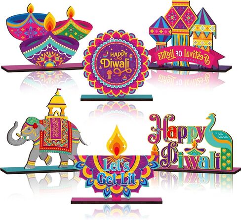 6 PCS Derby Horse Racing Table Decorations علامات على طاولة طاولة مركزية خشبية من طاولة العطلات ذات العطلات العطلة. in Kuwait