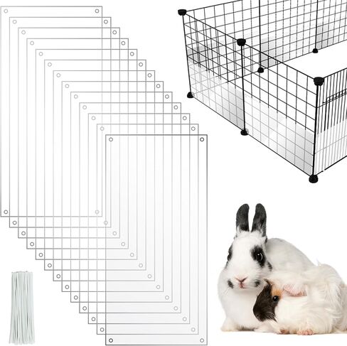 12 Pack Pet Cage Liner Protection Rabbit Cage Urine Guard Clear Cage Edge Liner Guinea Pig Side Lining Habitat Siding Small Animal Cage Accessories - Keep Litter in The Cage in Saudi Arabia