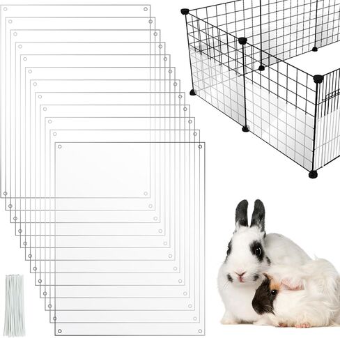 12 Pack Pet Cage Liner Protection Rabbit Cage Urine Guard Clear Cage Edge Liner Guinea Pig Side Lining Habitat Siding Small Animal Cage Accessories - Keep Litter in The Cage in Saudi Arabia