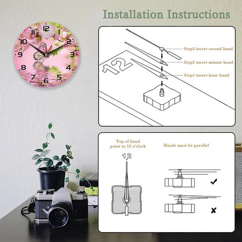 Wall Clocks,Black cat 10 Inch Wall Clock,Moon Small Battery Operated Wall Clocks Decorative for Kitchen/Living Room/Bedroom/Bathroom/Dining Room in Kuwait