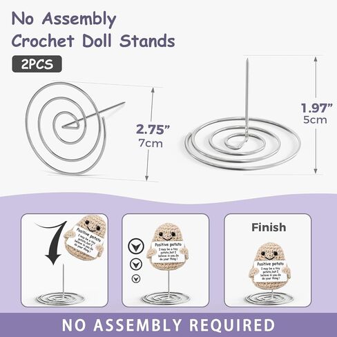دمية الكروشيه تقف 2pcs ، ومواقف عرض الحيوانات المحشوة ، و Amigurumi الكروشيه المعدنية تعني الدعم العاطفي حيوانات كروشيه إيجاب in Kuwait