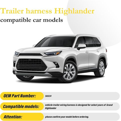 4 Way Trailer Wiring Harness Flat Output 56524 Compatible with 2020-2024 Highlander, 2024 Grand Highlander & Lexus TX350 TX500h TX550h+, 4 Pin Towing Hitch Trailer Wire in Saudi Arabia