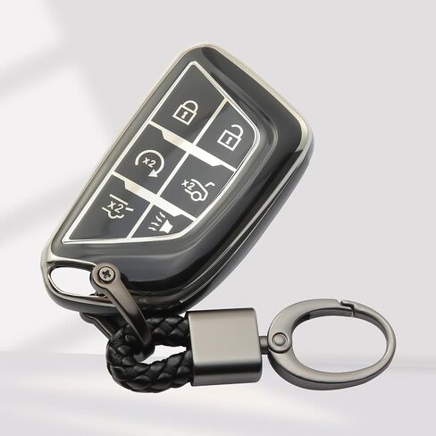 for Cadillac Key Fob Cover with Keychain Accessories 6 Buttons Key Case Fit for 2020-2025 CT4 CT5 Lyriq Escalade ESV in Saudi Arabia