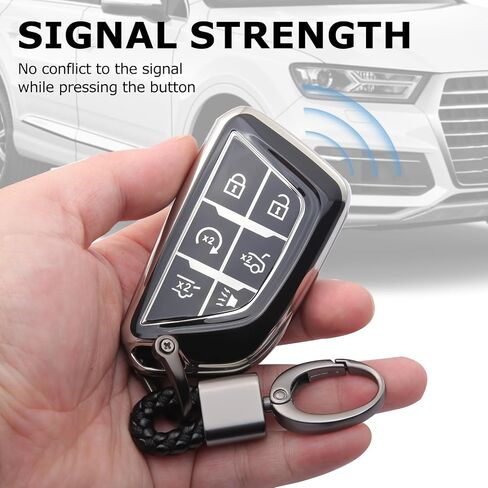 for Cadillac Key Fob Cover with Keychain Accessories 6 Buttons Key Case Fit for 2020-2025 CT4 CT5 Lyriq Escalade ESV in Saudi Arabia