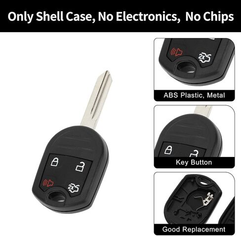 X AUTOHAUX Key Shell Case Keyless Entry Remote Key Fob Replacement Case for Ford for Mustang 2008-2012 for Ford Edge 2007-2013 4 Buttons CWTWB1U793 in Saudi Arabia