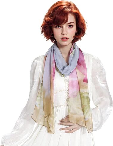 MUQU Scarf for Women Lightweight Chiffon Scarf Fashion Floral Pattern Shawl Scarves for Women in Saudi Arabia