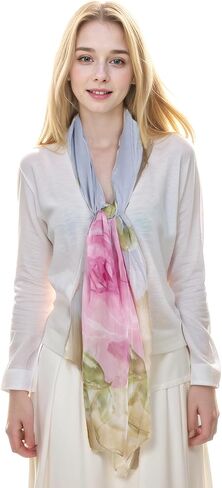 MUQU Scarf for Women Lightweight Chiffon Scarf Fashion Floral Pattern Shawl Scarves for Women in Saudi Arabia