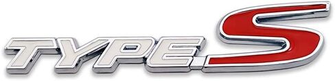 Chrome Metal Type-S Logo Car Front Grille Emblem Premium 3D Racing Sport Turbo Power Grill Badge (Black & Red) in Kuwait