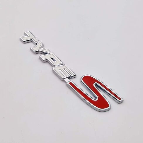 Chrome Metal Type-S Logo Car Front Grille Emblem Premium 3D Racing Sport Turbo Power Grill Badge (Black & Red) in Kuwait