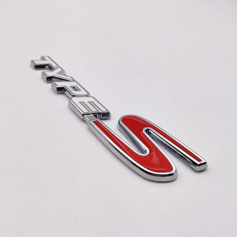 Chrome Metal Type-S Logo Car Front Grille Emblem Premium 3D Racing Sport Turbo Power Grill Badge (Black & Red) in Kuwait
