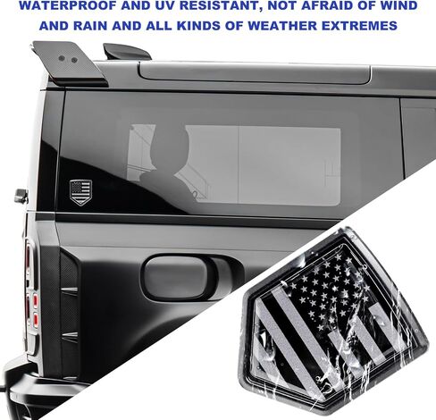2 PCS US American Flag Decal Sticker Car Emblem, 3D Metal USA Flag Chrome Shield Car Emblem Badge, Embossed Patriotic American Flag Decoration for Car Truck SUV Motorcycle (Black) in Kuwait