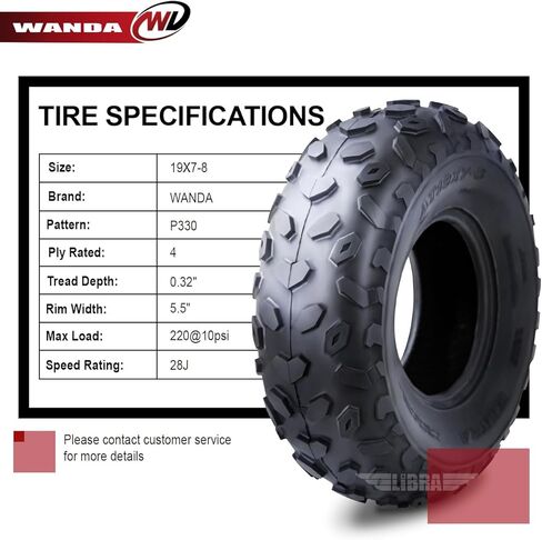 Wanda 2 ATV Tires 19x7-8 19x7x8 Polaris Ranger RZR170 Can Am DS70/90 Front P330 in Saudi Arabia