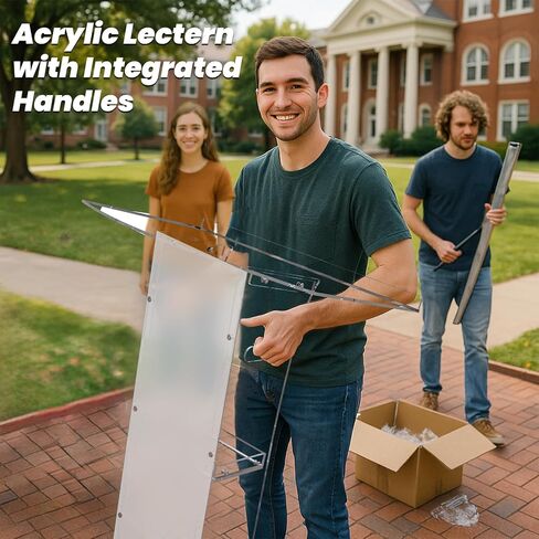 حامل منصة أكريليك شفاف من KSacry مع رف تخزين، منابر زجاجية شبكية للكنائس، المؤتمرات، الخطب، حفلات الزفاف، الفصول الدراسية، منصات العرض الاحترافية (23.6 بوصة طول × 17.7 بوصة عرض × 43 بوصة ارتفاع، شفاف) in Kuwait