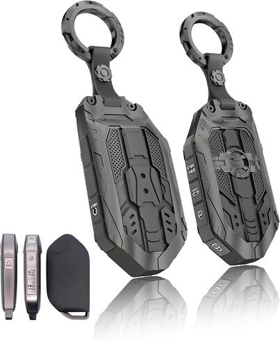 Heavy Key Fob Cover for kia, Key Fob Case Protector Accessories Fits for 2023 2024 2025 Kia Telluride Sorento K4 K5 GT-Line Carnival 5 Buttons Smart Key (Silver) in Saudi Arabia