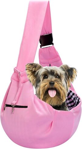 Adjustable Dog Carrier Sling - Hand-Free Dog Carriers for Small Dogs and Cats, Puppy Sling Carrier with Zipper Purse Pocket, Travel Safety Harness, Puppy Essentials(Gray) in Saudi Arabia