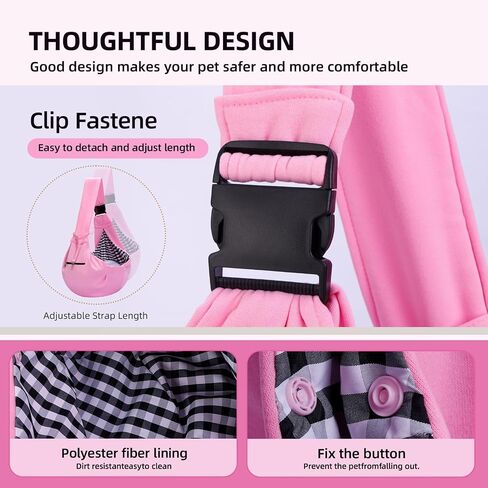 Adjustable Dog Carrier Sling - Hand-Free Dog Carriers for Small Dogs and Cats, Puppy Sling Carrier with Zipper Purse Pocket, Travel Safety Harness, Puppy Essentials(Gray) in Saudi Arabia