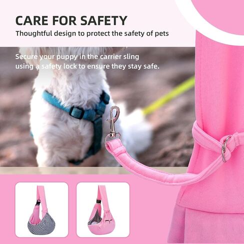 Adjustable Dog Carrier Sling - Hand-Free Dog Carriers for Small Dogs and Cats, Puppy Sling Carrier with Zipper Purse Pocket, Travel Safety Harness, Puppy Essentials(Gray) in Saudi Arabia