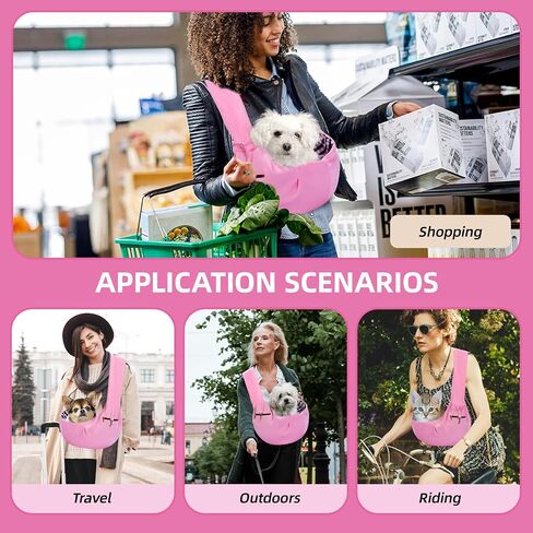 Adjustable Dog Carrier Sling - Hand-Free Dog Carriers for Small Dogs and Cats, Puppy Sling Carrier with Zipper Purse Pocket, Travel Safety Harness, Puppy Essentials(Gray) in Saudi Arabia
