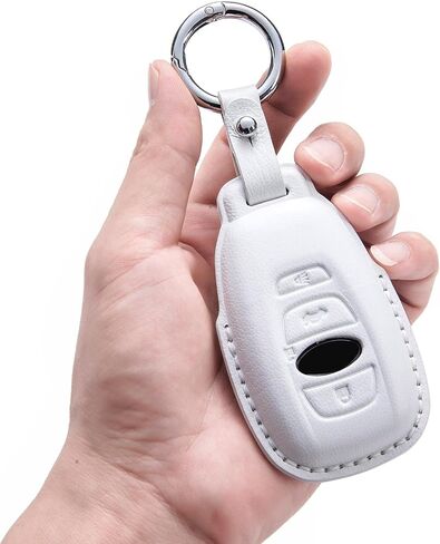 Genuine Leather Keyless Remote Smart Key Fob Case Cover with a Key Chain Compatible for Subaru Forester, Impreza, Outback, WRX, BRZ, XV Crosstrek, Ascent 2014 - 2024 in Kuwait