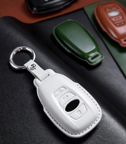 Genuine Leather Keyless Remote Smart Key Fob Case Cover with a Key Chain Compatible for Subaru Forester, Impreza, Outback, WRX, BRZ, XV Crosstrek, Ascent 2014 - 2024 in Kuwait